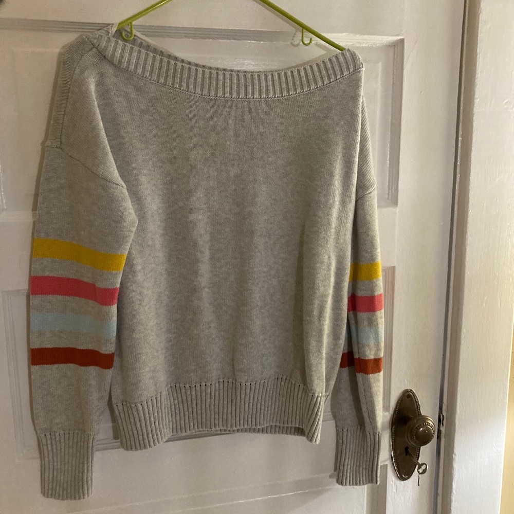 GAP Boatneck Striped Sleeve Sweater NWT